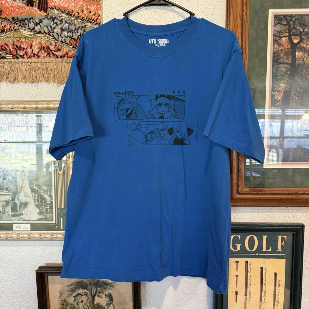 Uniqlo UT x Pokemon Masters EX Blue Men’s Designer Collab Shirt Size‎ Medium